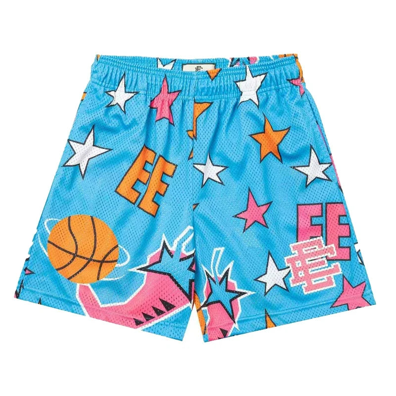Eric Emanuel Basketball Star Print Mesh Shorts