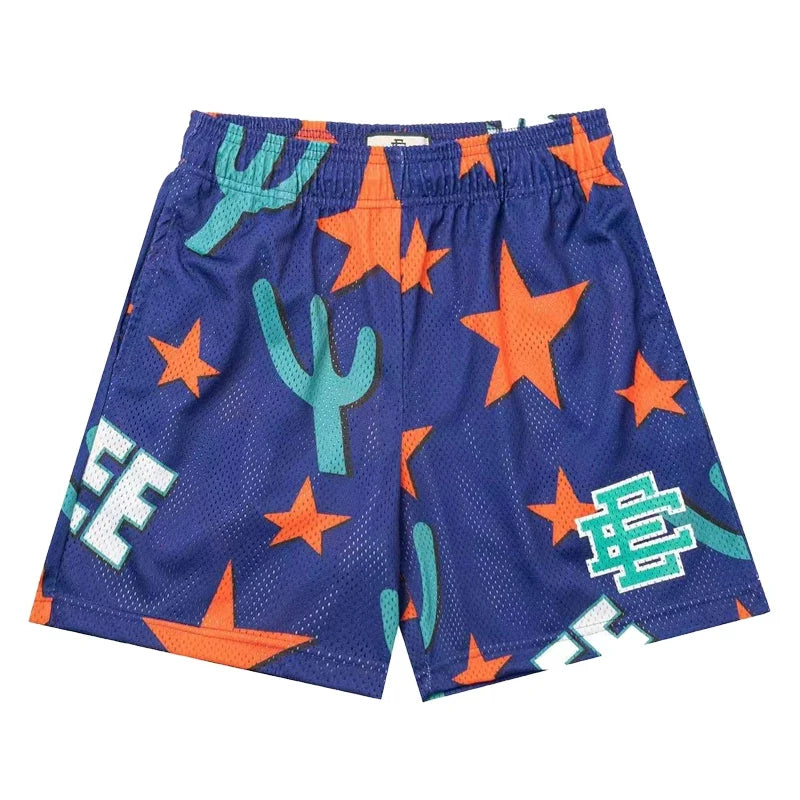 Eric Emanuel Cactus Star Print Mesh Shorts