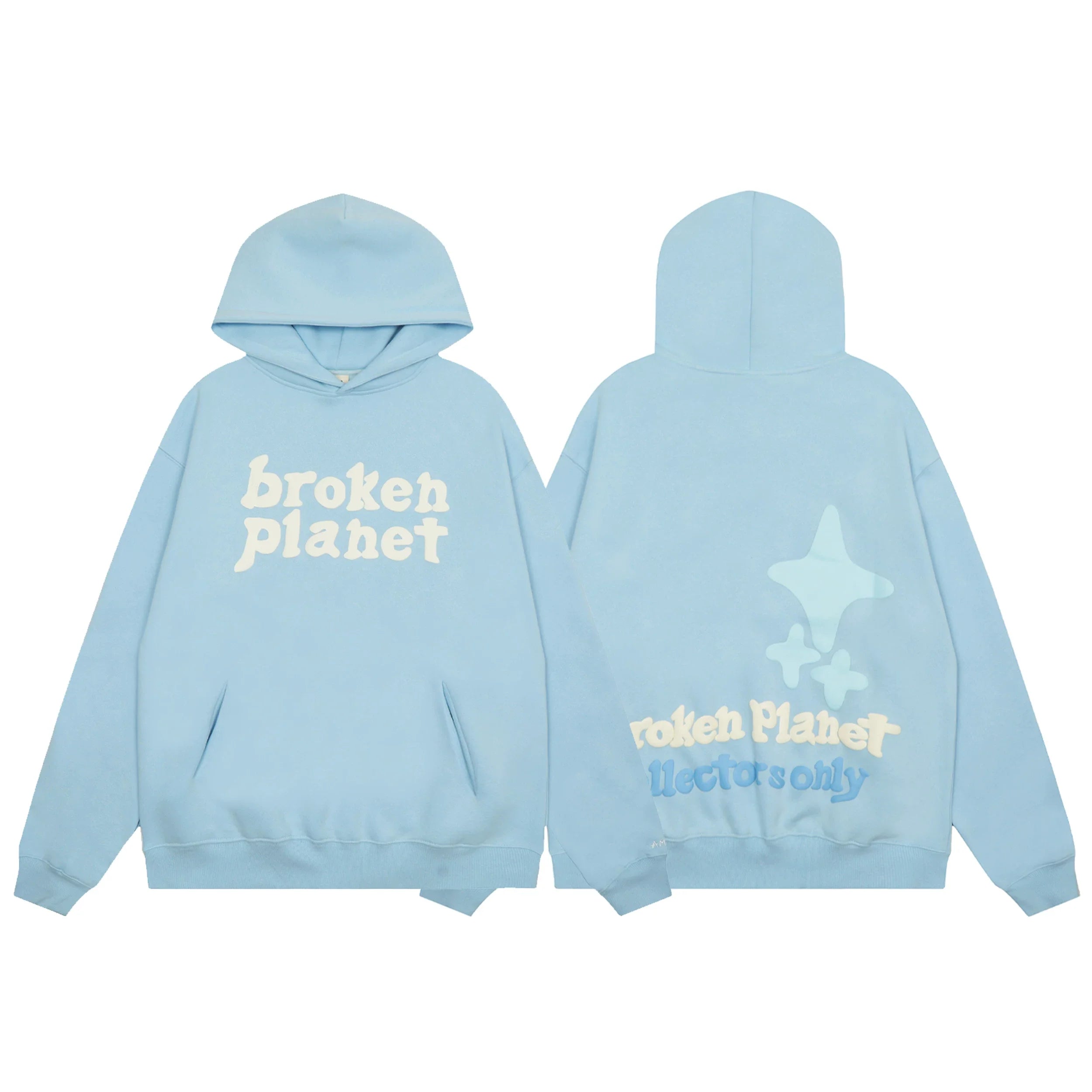 Broken Planet Foam Print "Collectors Only" Hoodie - Baby Blue
