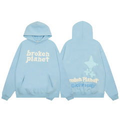 Broken Planet Foam Print "Collectors Only" Hoodie - Baby Blue