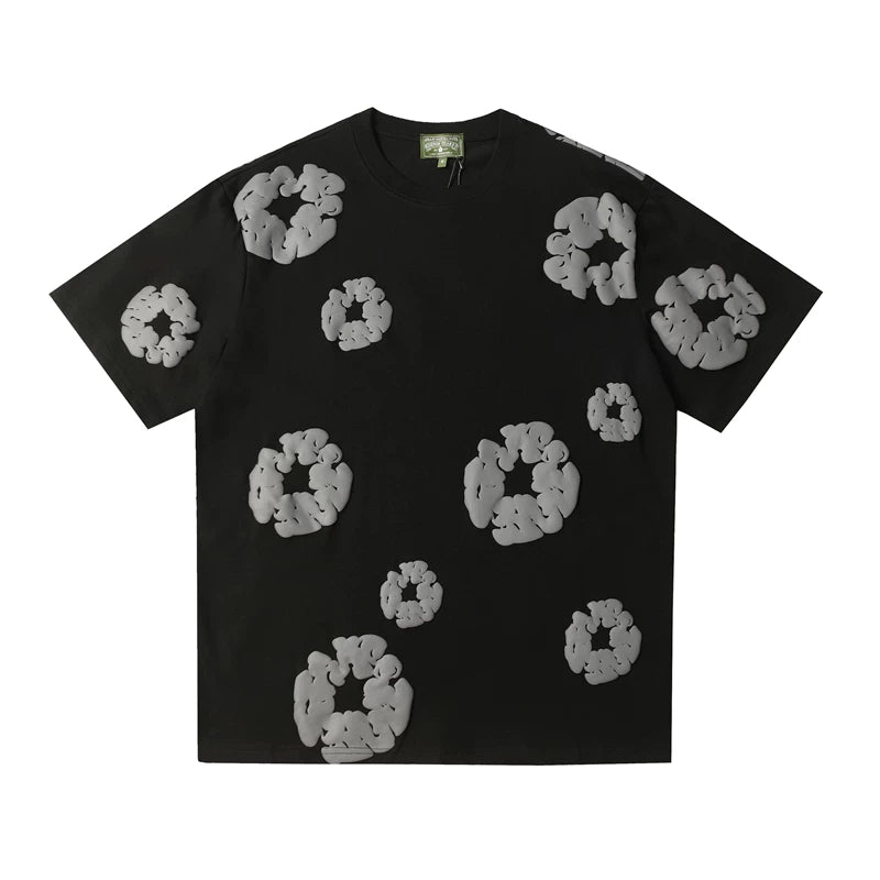 Denim Tears Cotton Wreath Black Grey Unisex Short Sleeve T Shirt