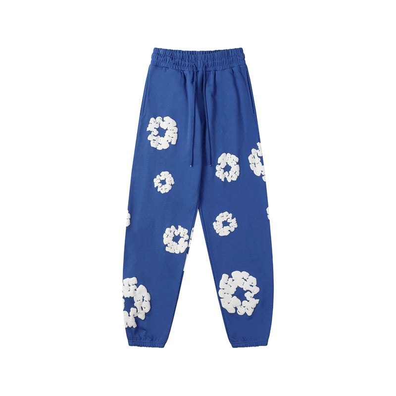 Denim Tears Kapok Foam Print Jogger Pants Bright Blue Streetwear Trousers
