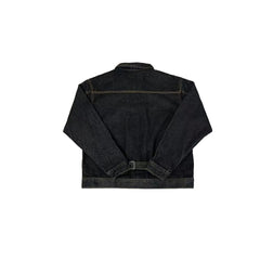 Corteiz Ctiz Logo Contrast Stitch Black Denim Trucker Jacket