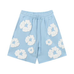 Denim Tears Cotton Wreath Light Blue Unisex Sweat Shorts