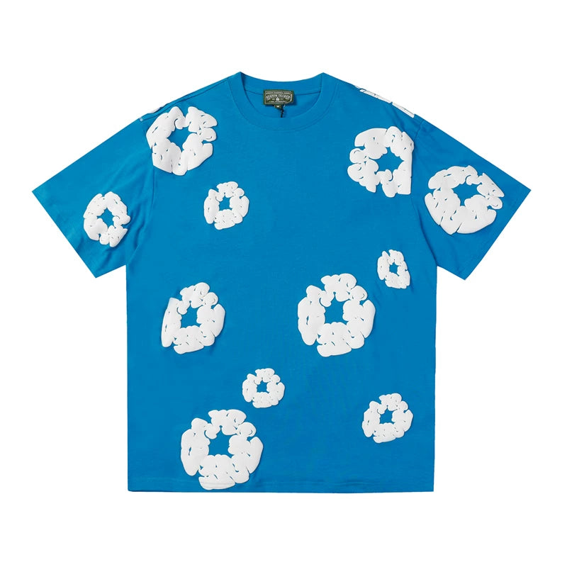Denim Tears Cotton Wreath Bright Blue Unisex Short Sleeve T Shirt