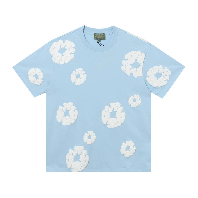 Denim Tears Cotton Wreath Light Blue Unisex Short Sleeve T Shirt