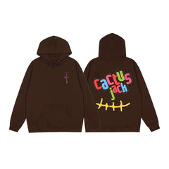 Travis Scott Cactus Jack Colorful Logo Brown Unisex Hoodie