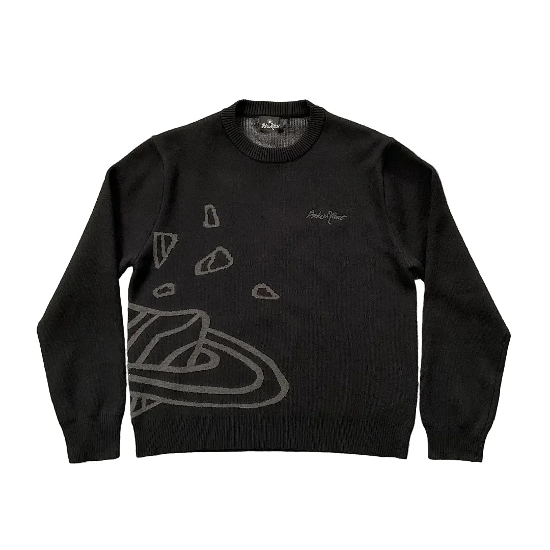 BROKEN PLANET CRACKED PLANET CREWNECK KNIT SWEATER