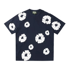 Denim Tears Cotton Wreath Navy Unisex Short Sleeve T Shirt