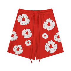 Denim Tears Cotton Wreath Red Unisex Sweat Shorts