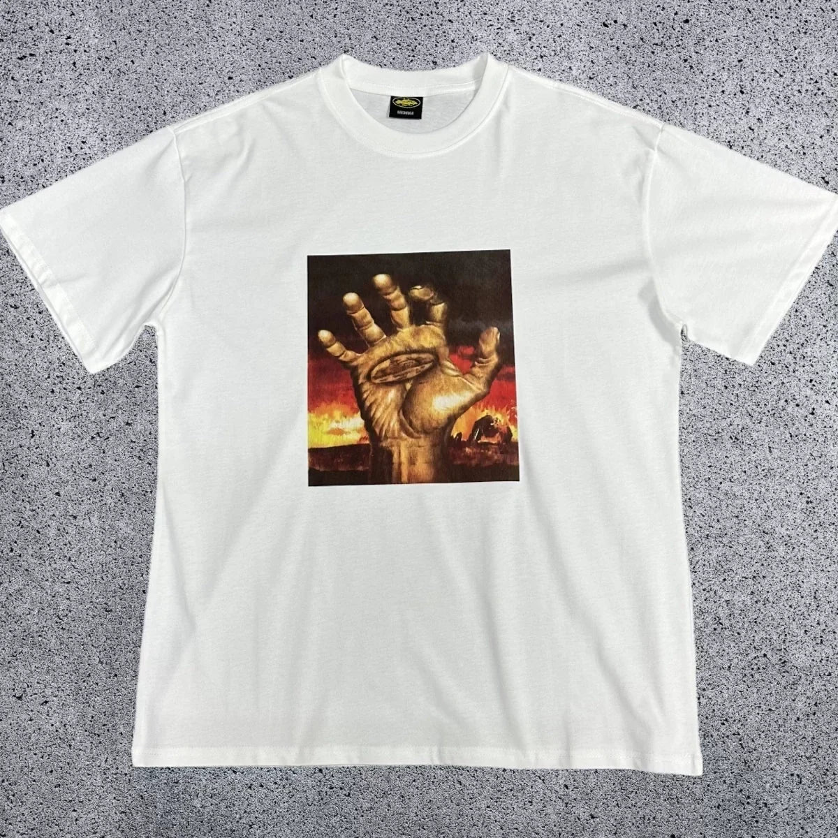 Corteiz Fiery Hand Graphic Tee – White