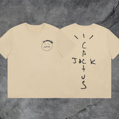 Travis Scott Cactus Jack Hand Drawn Face Double Sided Graphic T-Shirt