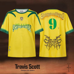 Travis Scott Utopia Yellow Number 9 Soccer Jersey