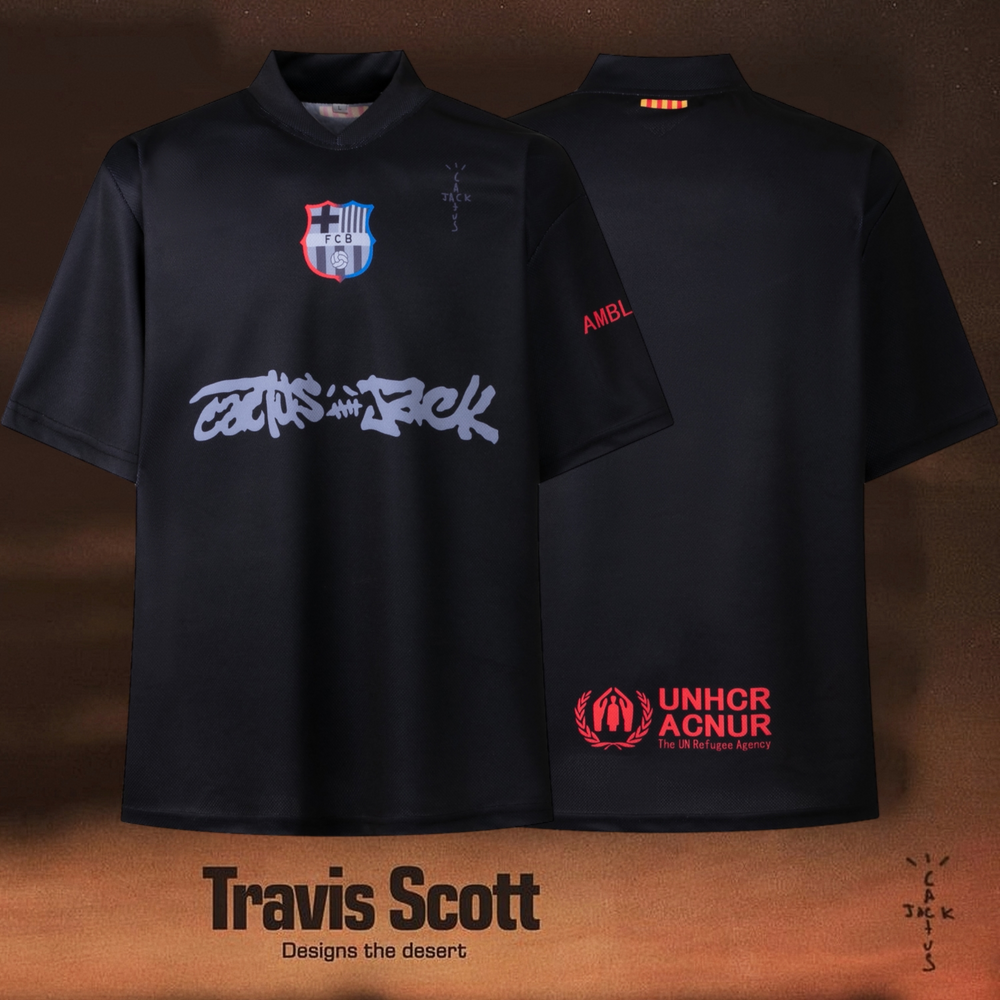 Travis Scott Cactus Jack Barca Black Soccer Jersey