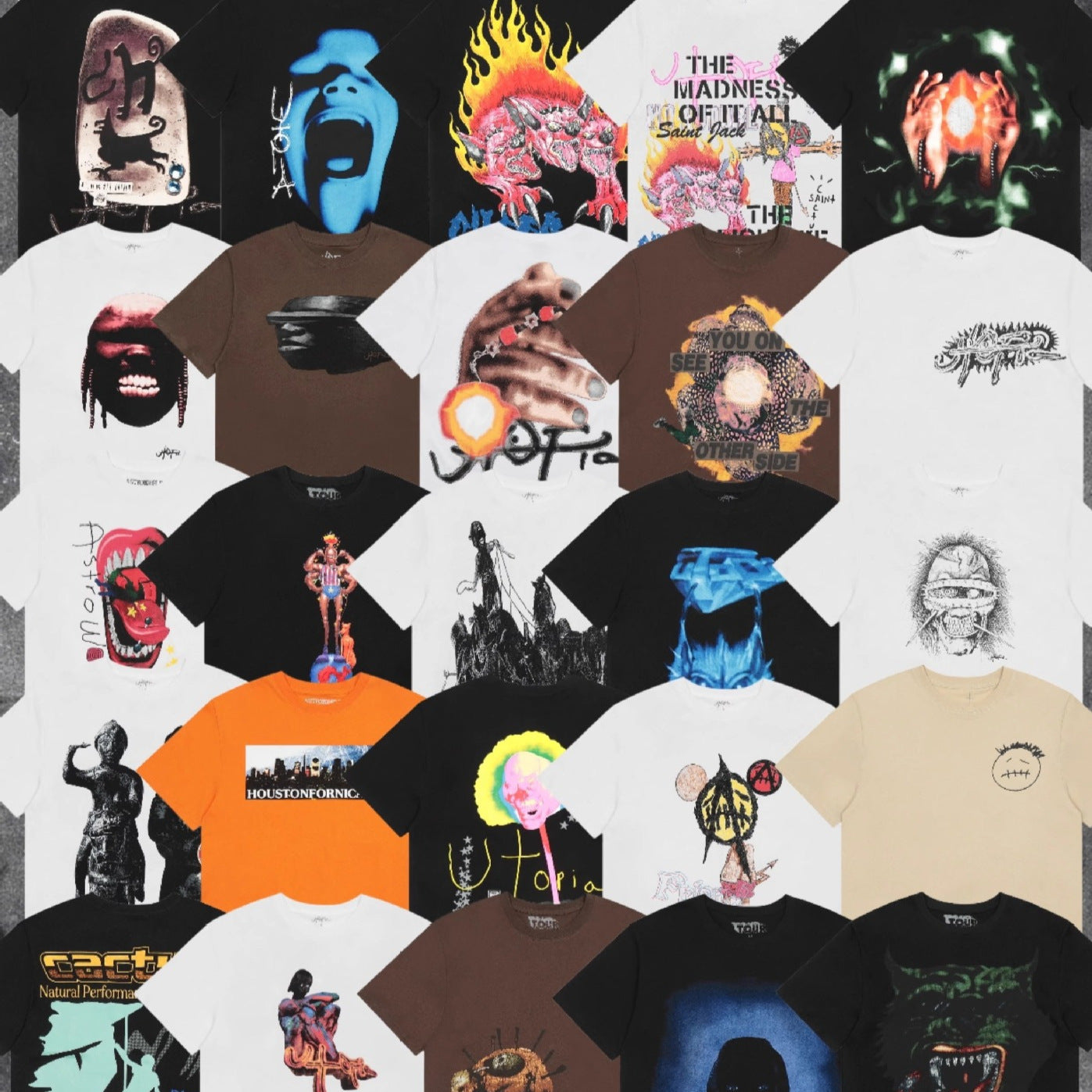 Travis Scott Cactus Jack Collection Skeleton Ma and Ma Fujiwara Hiroshi Co branded Printed Short sleeved T-shirt (52)
