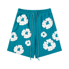 Denim Tears Cotton Wreath Teal Unisex Sweat Shorts