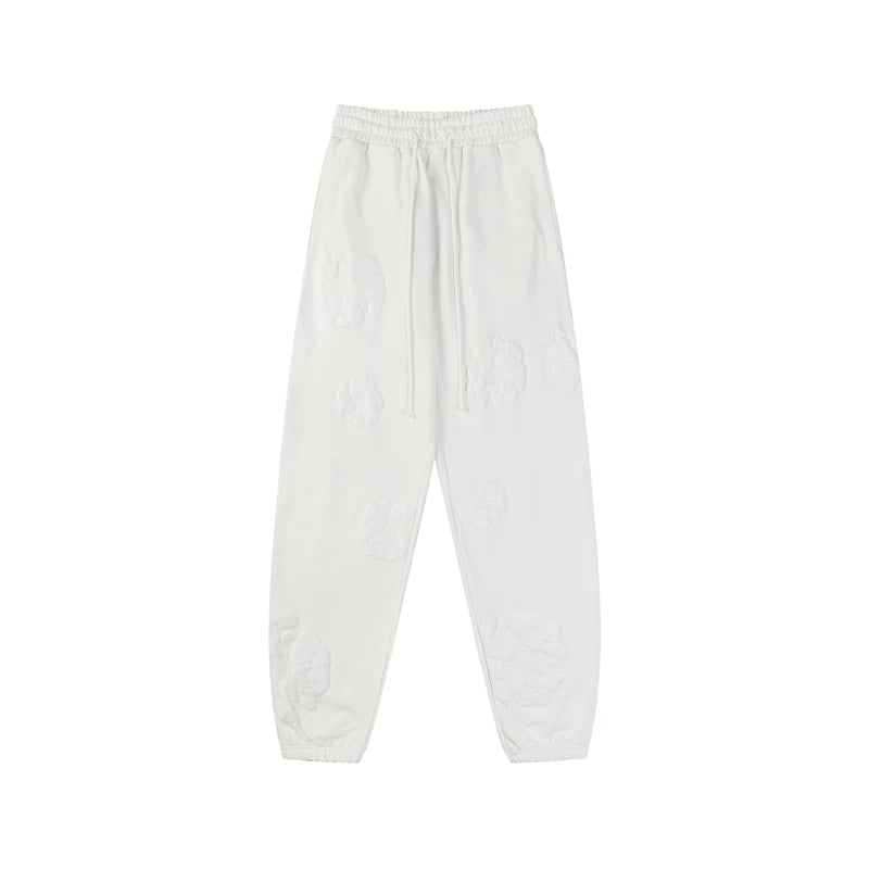 Denim Tears Kapok Embossed Print Jogger Pants Off White Streetwear Trousers