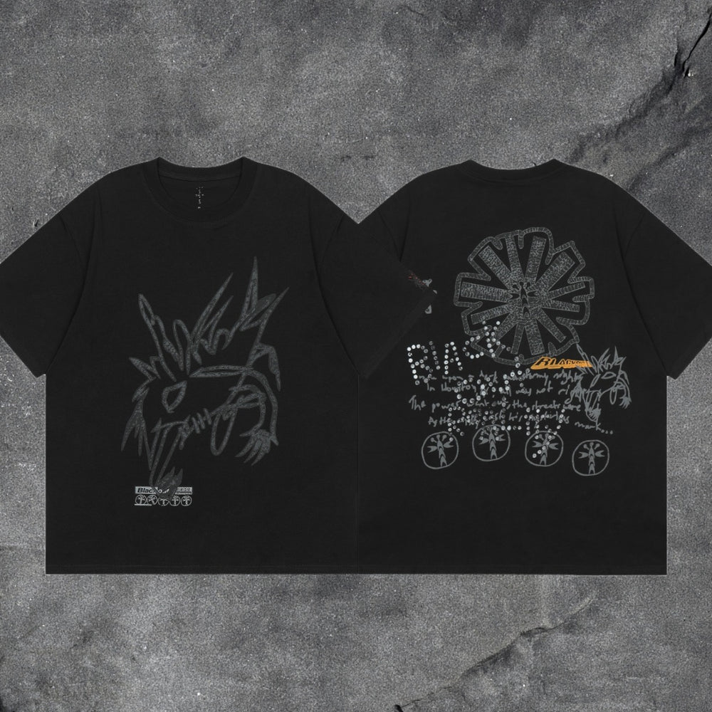 Travis Scott Cactus Jack Collection Skeleton Ma and Ma Fujiwara Hiroshi Co branded Printed Short sleeved T-shirt (53)