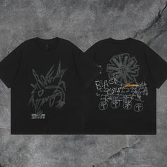 Travis Scott Cactus Jack Fragment Sketch Monster Double Sided Tee
