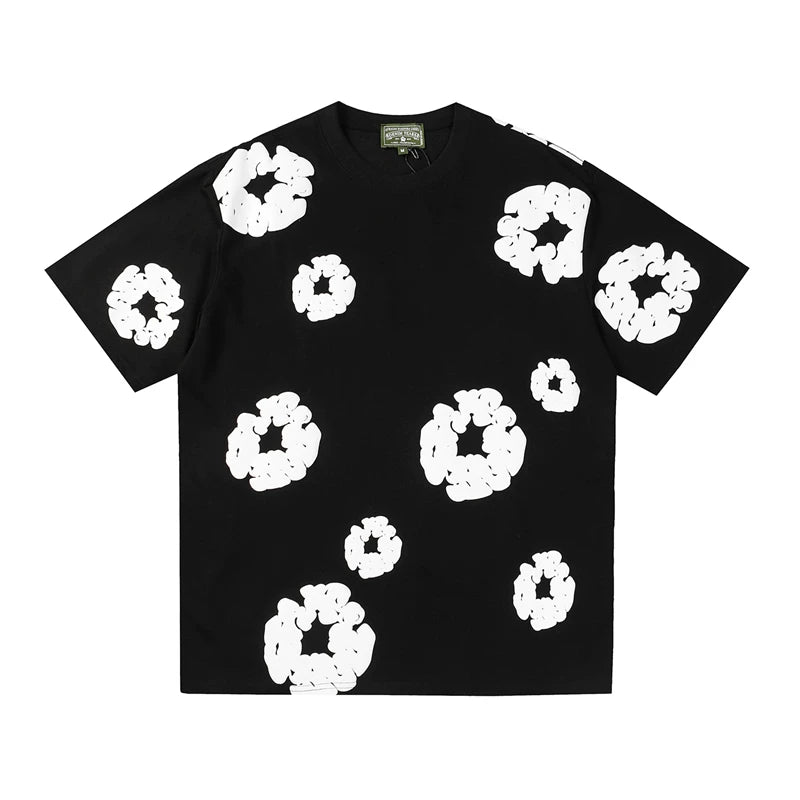 Denim Tears Cotton Wreath Black White Unisex Short Sleeve T Shirt