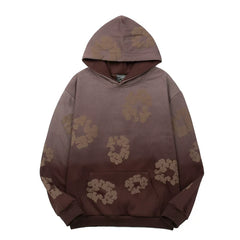 Denim Tears Gradient Brown Cotton Wreath Print Hoodie