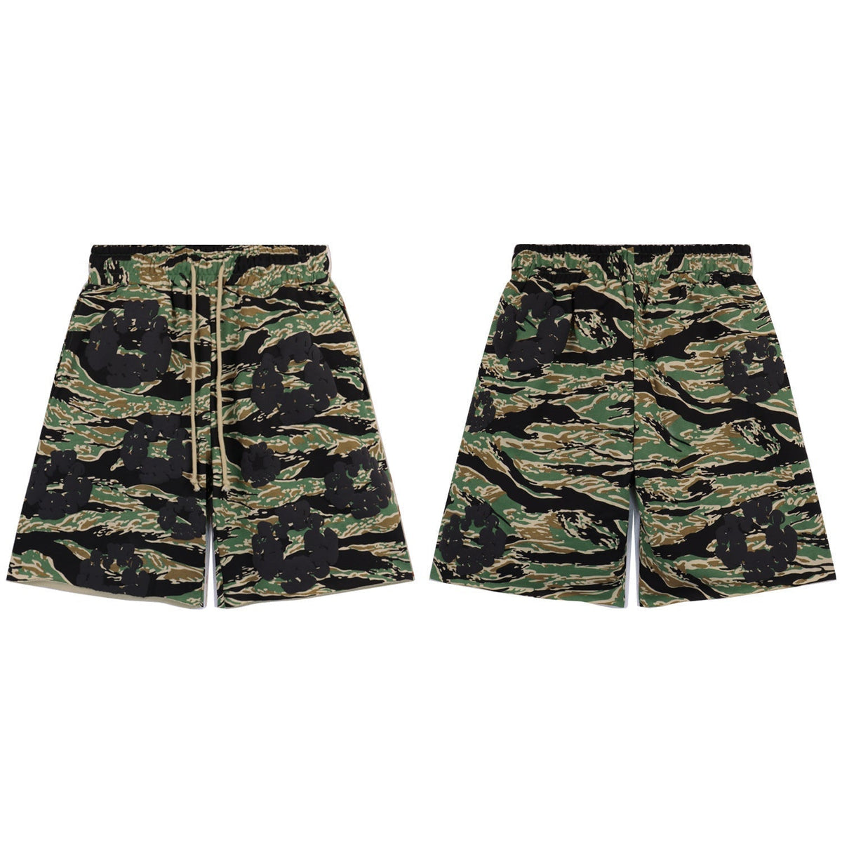 Denim Tears Shorts green tiger stripe camouflage breathable mesh athletic shorts