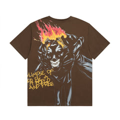 Travis Scott Flaming Demon Back Print Double Sided Black Graphic Tee