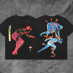 Travis Scott Cactus Jack Pixel Figure Double Sided Graphic Tee