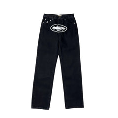 Corteiz X Slaughter Gang 21 Savage Black Straight Leg Jeans