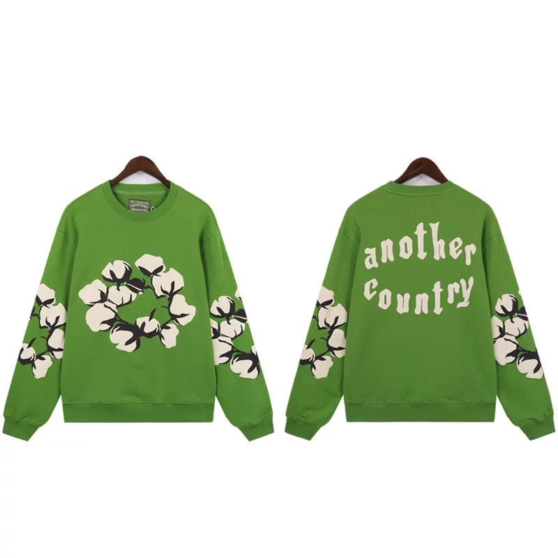 Denim Tears Another Country Cotton Wreath Green Crewneck Sweatshirt