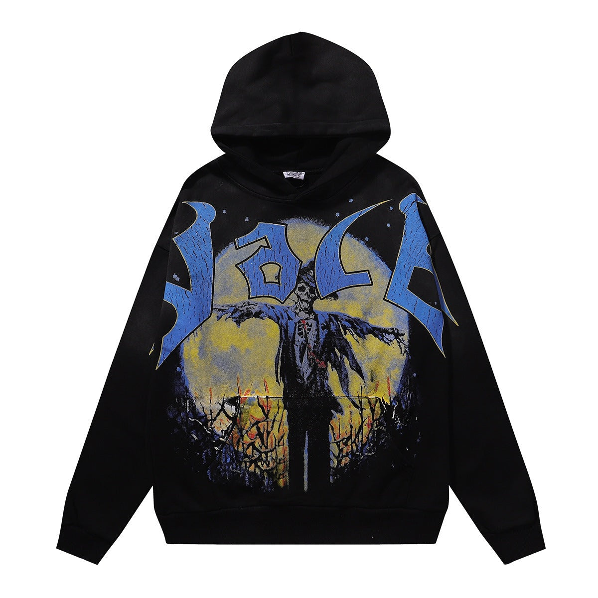 Vale Forever Scarecrow & Full Moon Graphic Vintage Wash Hoodie