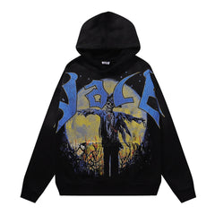 Vale Forever Scarecrow & Full Moon Graphic Vintage Wash Hoodie