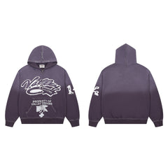 Vale Forever Valley Property Crest Contrast Stitch Vintage Wash Full-Zip Hoodie purple