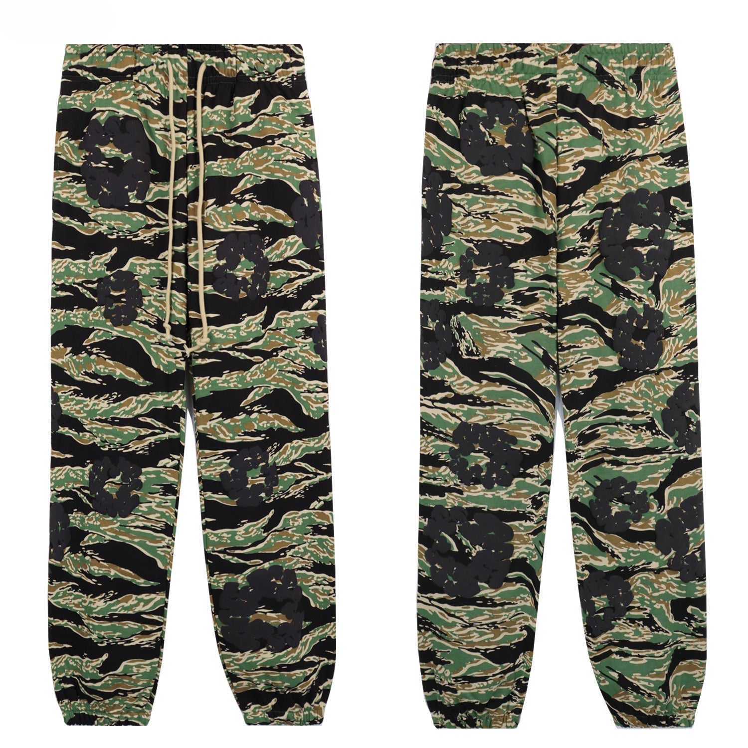 Denim Tears Green Tiger Camo Full Print Cuffed Sweatpants