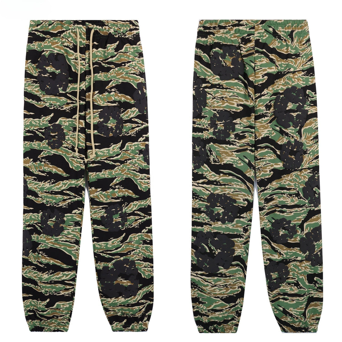 Denim Tears Green Tiger Camo Full Print Cuffed Sweatpants
