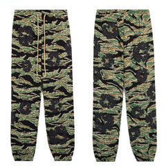 Denim Tears Green Tiger Camo Full Print Cuffed Sweatpants