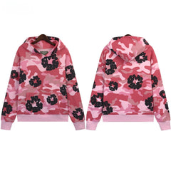 Denim Tears  Pink Camo Cotton Wreath Print  Hoodie